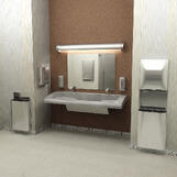 Click to Enlarge | Bradley Diplomat Toilet Room Accessories and Bradley Verge Lavatory Installation