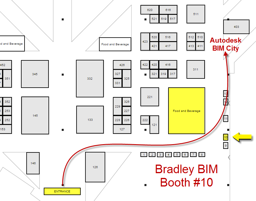 Visit Bradley BIM Booth #10 - Autodesk University 2015 Floor Plan | Las Vegas | The Venetian | Dec 1-3