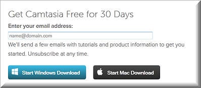Go To Free 30 Day Trial Software (Fully Functional) of Camtasia web page