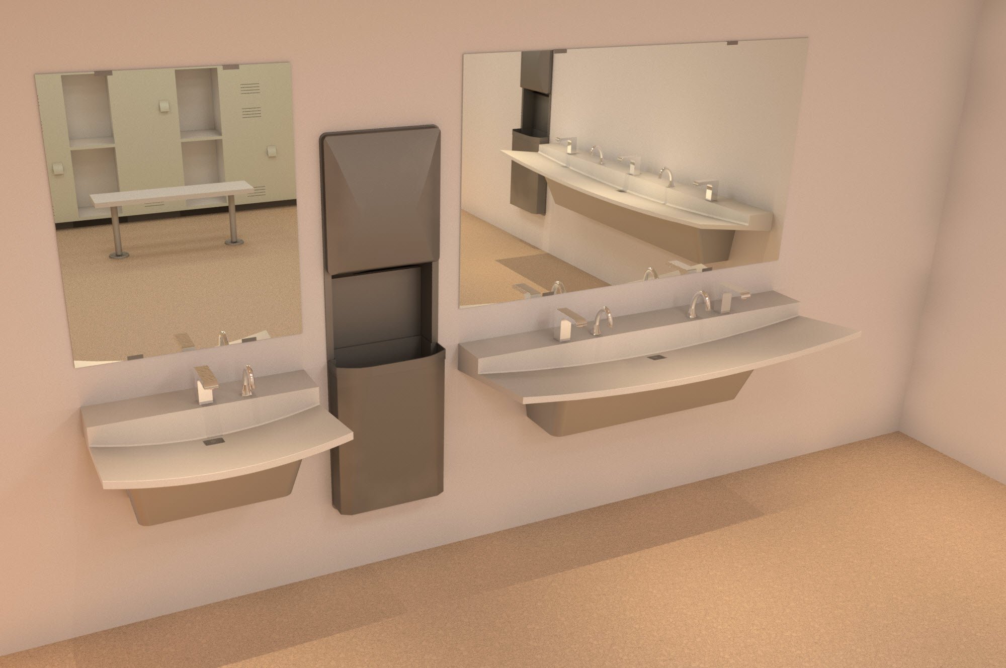Bradley Molded Shapes Solid Surface Lavatory Systems