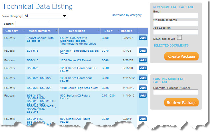 View-Download Bradley Tech Data Sheet Listing