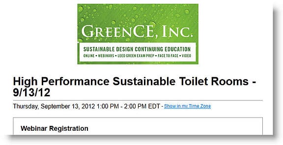 Video Link of 09/13/2012 High Performance Sustainable Toilet Rooms