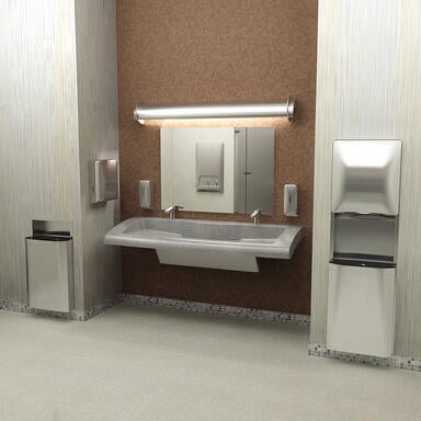 Bradley Diplomat Toilet Room Accessories and Bradley Verge Lavatory Installation