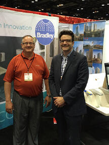 Photo Opp: Jim Schneider, Editor for Plumbing Engineer Magazine (ASPE) stopped at Bradley's 2014 AIA Convention Booth in Chicago.