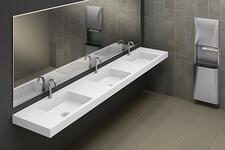 Click to Enlarge View of Bradley Omnideck Prefabricated Lavatory Systems | Greenguard Certified | Solid_Surface