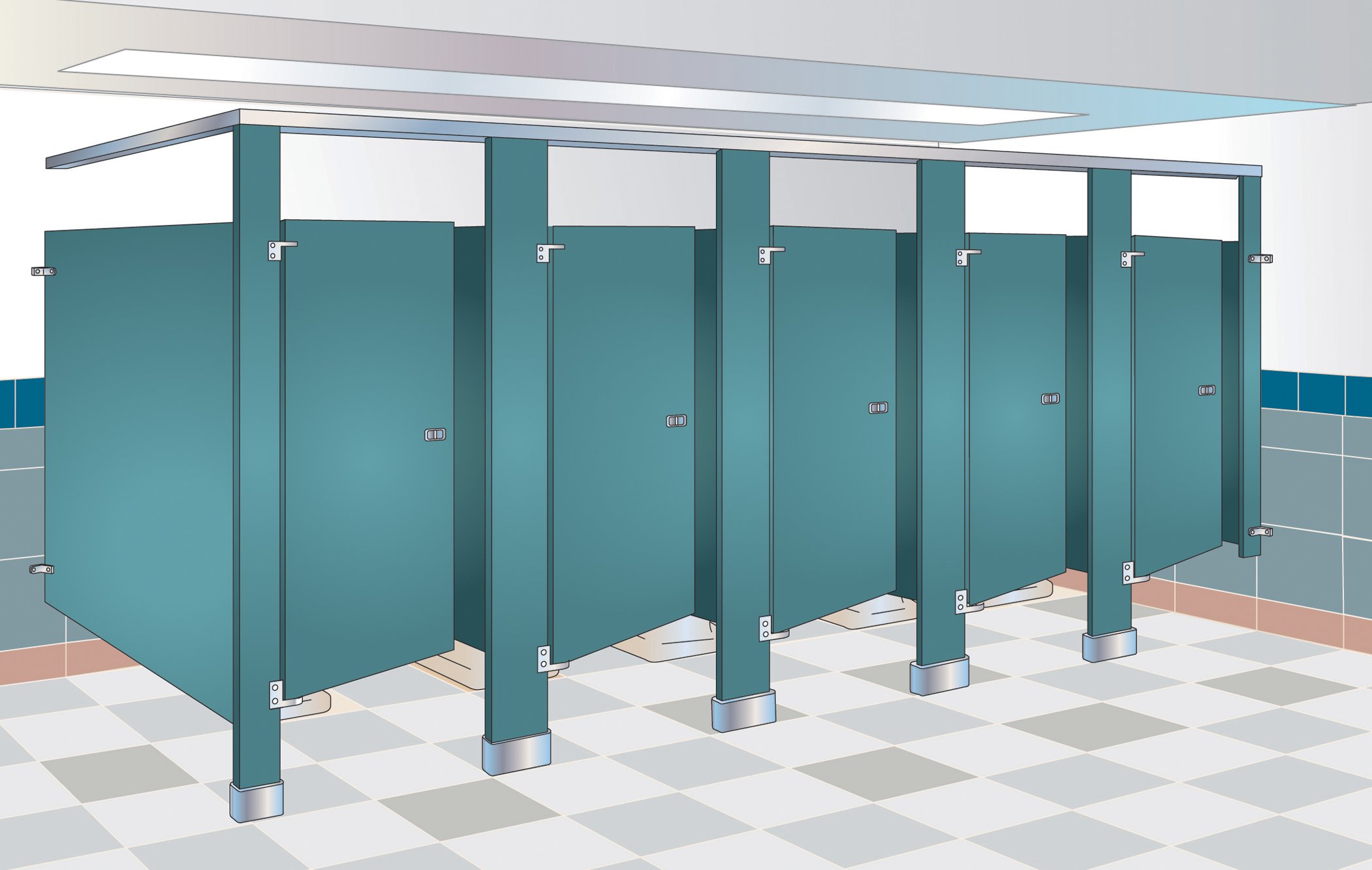 モデル Public Toilet Partition With Door Handle アプリケー