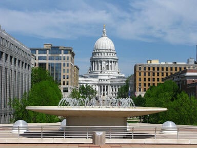 Madison Wisconsin Capitol Building | Roottop Photo from Frank Lloyd Wright Convention Center