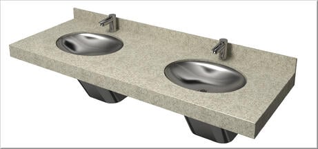 View Bradley OmniDeck Lavatory Sink Product Page | Stainless Spherical Bowl Option