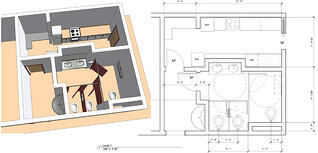 Revit Toilet Room - Kitchen Facility Model Using Manufacturer BIM Content