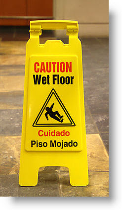 Prevent Caution Wet Slippery Floor Sign