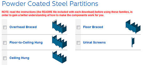 View - Download Bradley (Mills) Powder-Coated Steel Toilet Partition Revit Models