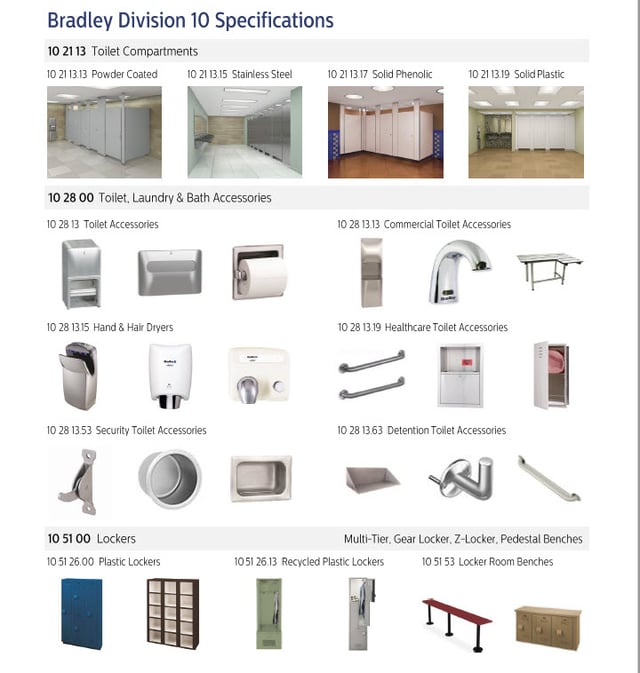 Download Bradley Visual MasterFormat Specification Product Guide