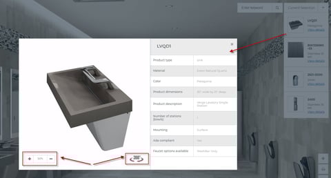 Bradley Virtual Design Center with Selected Product Models and Materials | 360-View & Specification