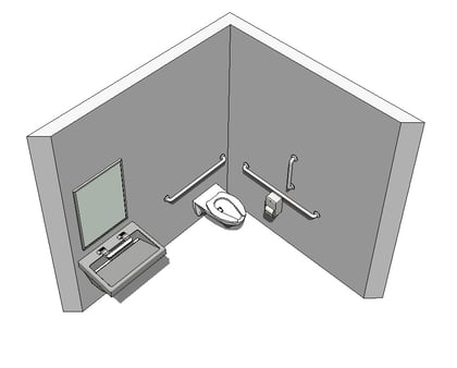 Revit-Handicap-Accessible-Toilet-Room-Bradley-Verge-with-WashBar-3D-View